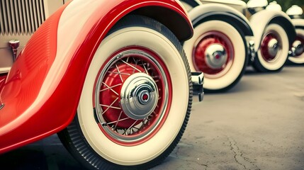 Vintage Car Wheels - Classic Vehicles - obrazy, fototapety, plakaty