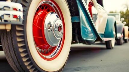 Vintage Car Wheels - Classic Vehicles - obrazy, fototapety, plakaty