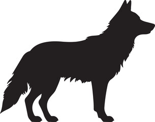 Wolf Silhouette Vector Illustration White Background