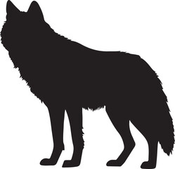 Wolf Silhouette Vector Illustration White Background