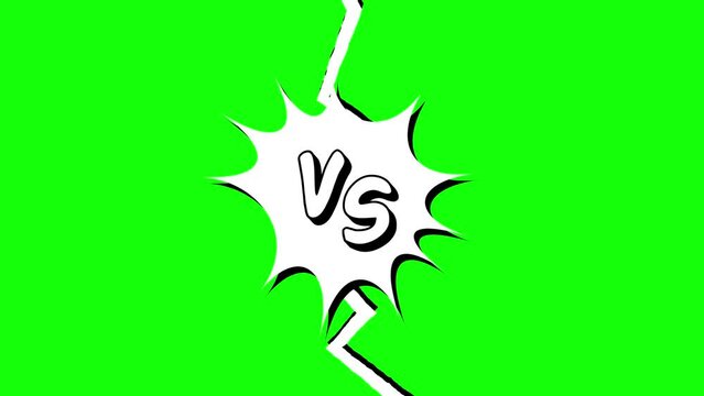 versus text animation in retro style on green screen, 4K footage 