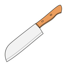 santoku knife color vector illustration
