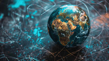 World Wide Web Day celebration. International internet day. Internet provides instant access to information. Concept of interconnectedness and the vastness of the world. Copy space, banner, background
