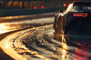Foto auf Acrylglas Race car is zooming around the track © Igor