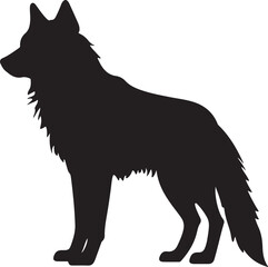 Wolf Silhouette Vector Illustration White Background