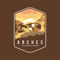 Arches National Park Emblem patch logo illustration