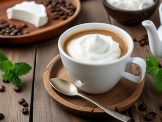 Creamy Cappuccino with Coffee Beans