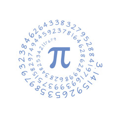 Pi symbol vector, pi day clipart