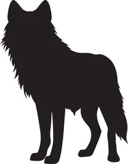 Wolf Silhouette Vector Illustration White Background