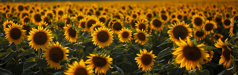 Sunlit Sunflower Field at Dawn
