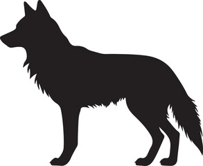 Wolf Silhouette Vector Illustration White Background