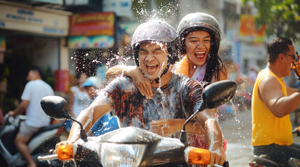 Songkran celebration Thailand Bangkok, Chiang Mai, New Yeah celebration in Thailand, Water fights...