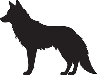 Wolf Silhouette Vector Illustration White Background