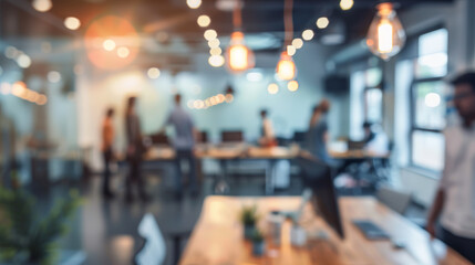 Dynamic Business Environment: Blurred Office Scene. Generative AI