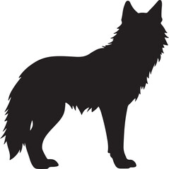 Wolf Silhouette Vector Illustration White Background