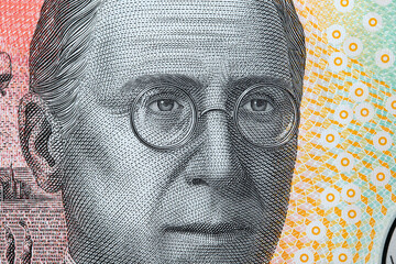 Reverend John Flynn a closeup portrait from Australian money