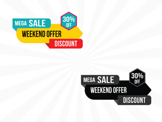 Obraz premium mega sale ,mega offer, super offer, sunday sale, banner, discount tag, special offer. Website sticker on a gray abstract background.
