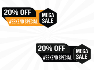 mega sale ,mega offer, super offer, sunday sale, banner, discount tag, special offer. Website sticker on a gray abstract background.