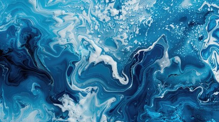 Abstract background of vivid blue and white color mixing with different tints creating uneven...