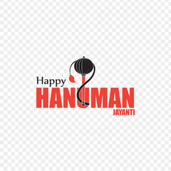 Hanuman jayanti typography with transparent background