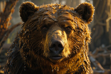 brown bear - Ursus arctos close up High quality photo - obrazy, fototapety, plakaty
