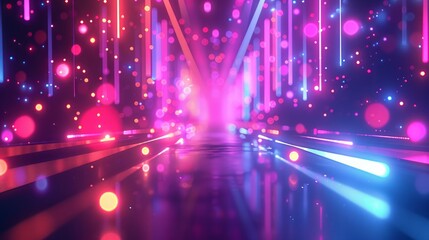 Fototapeta na wymiar Abstract Neon Lights Background. Vibrant and Futuristic Neon Illumination