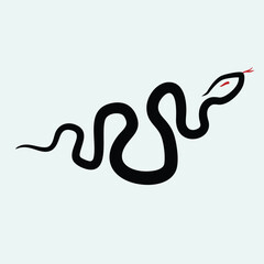 Fototapeta premium Ink snake art brushstroke vector illustration design. Suitable for decoration, sticker, tattoo idea, etc. Eps 10