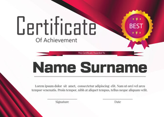 pink color new professional certificate design 