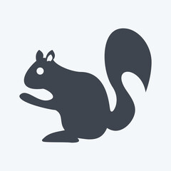 Icon Squirrel. suitable for animal symbol. glyph style. simple design editable. design template vector. simple symbol illustration