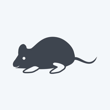 Icon Mouse. suitable for animal symbol. glyph style. simple design editable. design template vector. simple symbol illustration