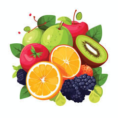 delicious and fresh fruit flat vector illustration