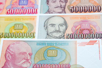 Old Yugoslav dinar a business background