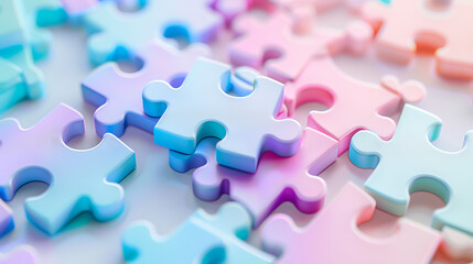 jigsaw concept of cooperation and success in life and business