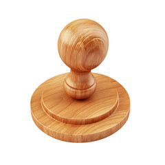 3D  wooden Rabar stamp icon, png