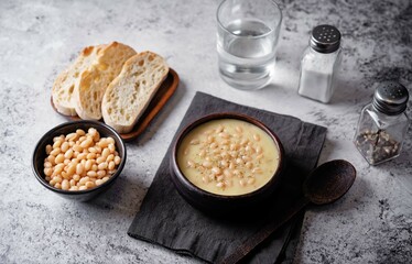 White beans potato soup in a bowl