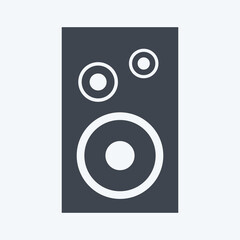 Icon Single Speaker. suitable for music symbol. glyph style. simple design editable. design template vector. simple symbol illustration