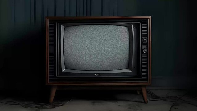 Old vitage tv. Retro television with static noise effect. 4k