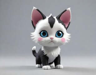 Obraz premium cute cat cartoon 3d