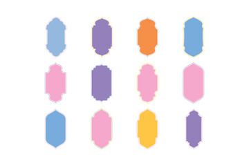 Islamic Vertical Frame Design Glyph with outline- SET 6