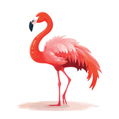 flamingo exotic tropical bird flat vector 