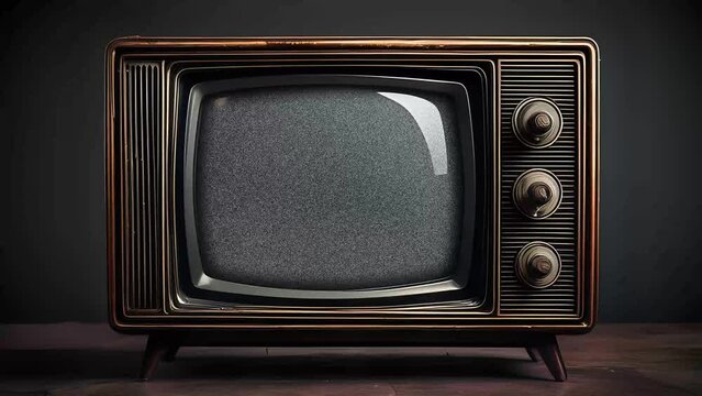 Old vitage tv. Retro television with static noise effect. 4k