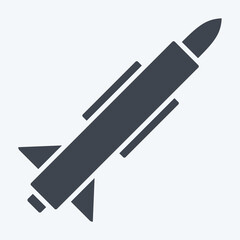 Icon Missile. related to Military And Army symbol. glyph style. simple design illustration