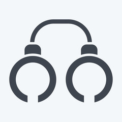 Icon Handcuff. related to Military And Army symbol. glyph style. simple design illustration
