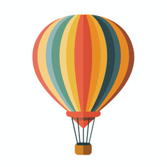 flat design hear hot air balloon icon vector illust