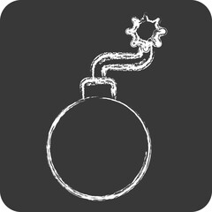 Icon Bomb. related to Military And Army symbol. chalk Style. simple design illustration