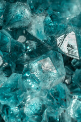 Aquamarine crystal mineral stone. Gems. Mineral crystals in the natural environment. Texture of precious and semiprecious stones. shiny surface of precious stone