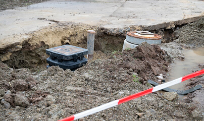 Replacement of water pipe leak, drain repair, emergency service, construction site
