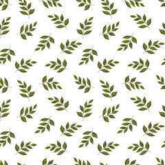 background, pattern, green leaves, Seamless pattern, wallpaper