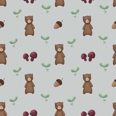 Fototapeta premium seamless background with teddy bears