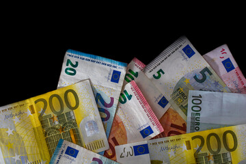 Obraz premium EURO money banknotes, detail photo of EUR